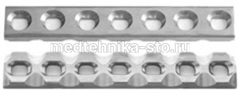 Пластина прямая узкая 13,5х4,5 мм, дл. 142 мм, 8 отв.