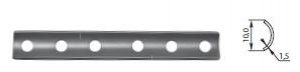Пластина трубчатая-1/3 с УС 10х2,5 мм, дл. 50 мм, 4 отв.